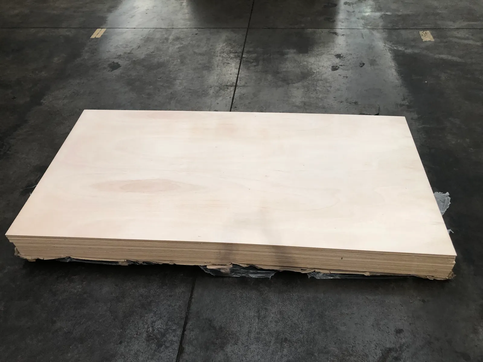Pallet of lightweight falcata plywood sheets